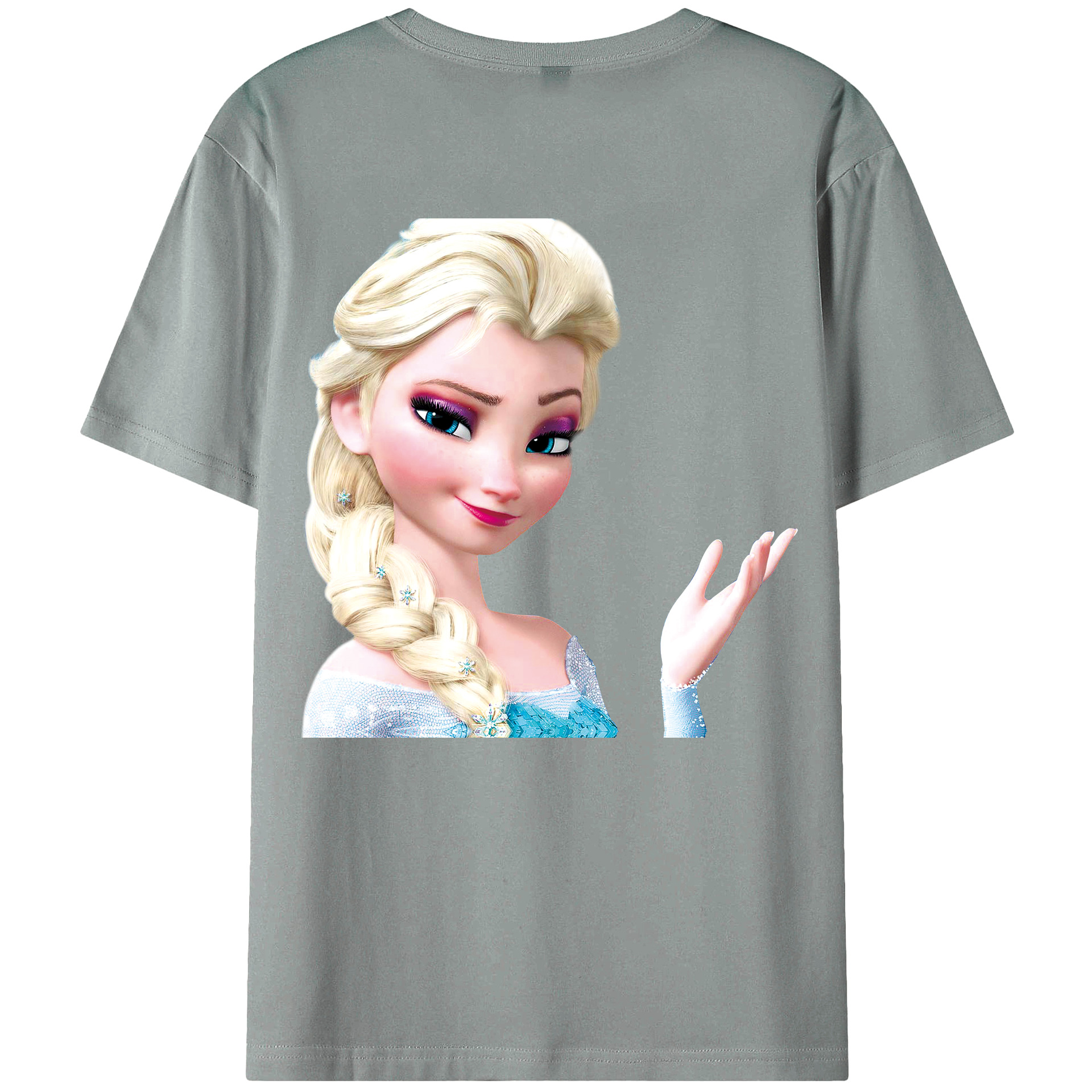 （画像用） アナと雪の女王 アンナ エルサ Frozen Anna Elsa 綿100％ メンズ半袖Tシャツ（バックプリント） 通気性